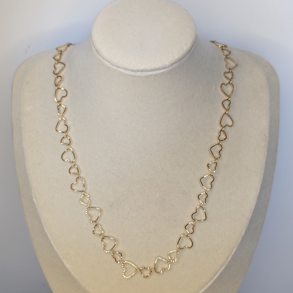 Tiffany & Co Designer Heart Gold Overlayed Palladium Necklace - Picture 1 of 7